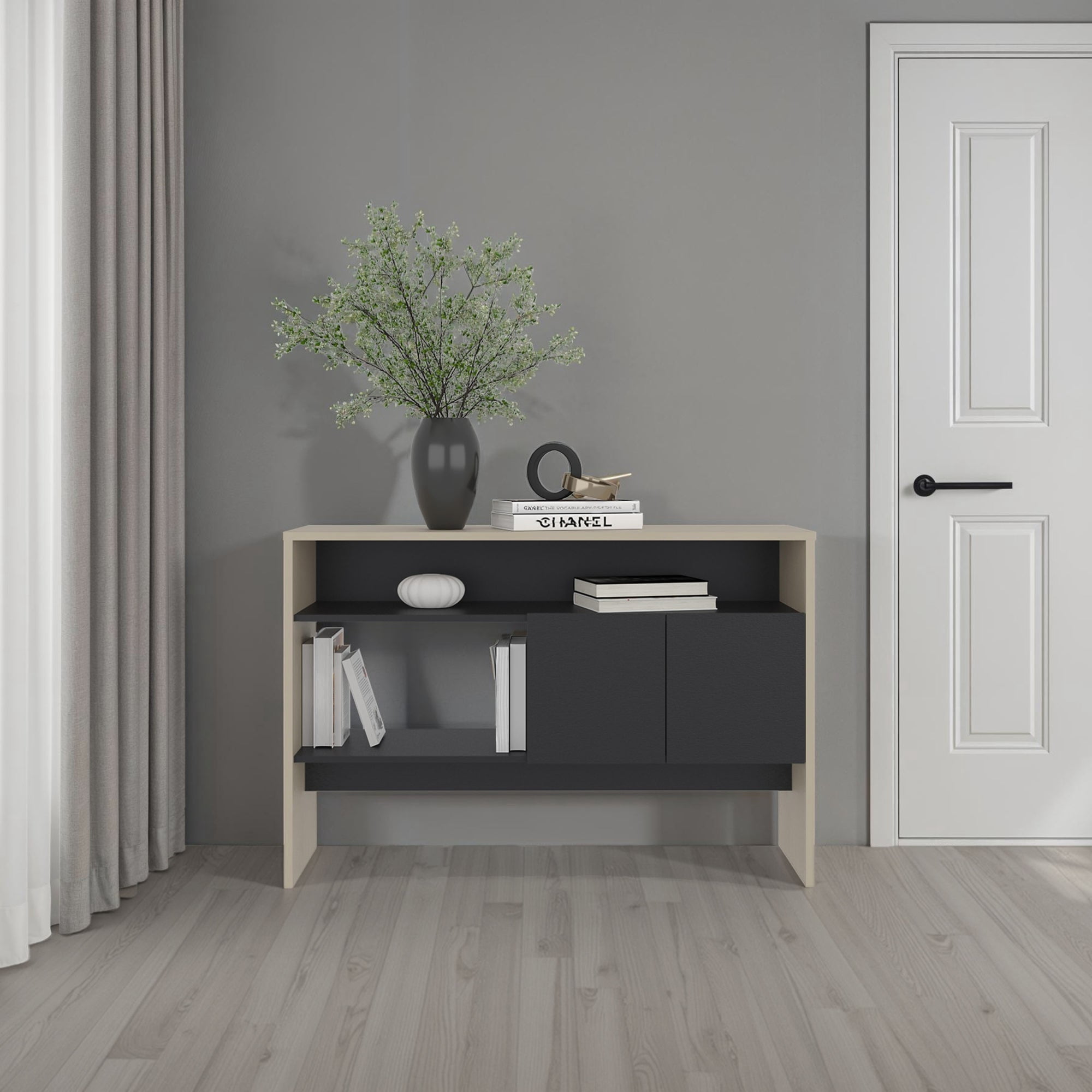 Tuhome - Arrimo 2 Puertas Classic Color 80,7x120x35,6 Cm Cartagena Y Wengue