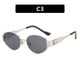 thumbnail image 1 of Gafas de sol de metal con forma de arco de triunfo para mujer, populares gafas de sol retro con forma ovalada., 1 of 6