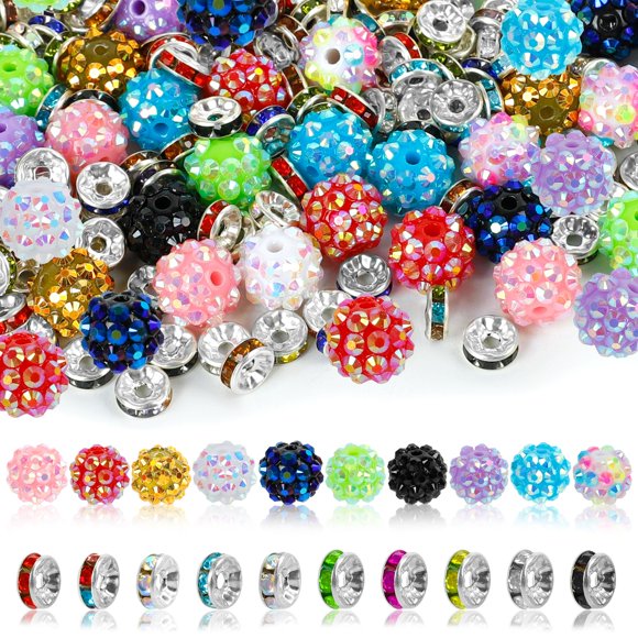 Cuentas jinalulu 250 Piezas de Resina con Rhinestone 12 mm