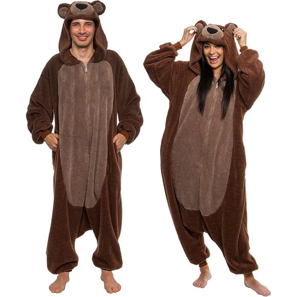 Funziez Sherpa Bear Adult Onesie Animal Halloween Costume