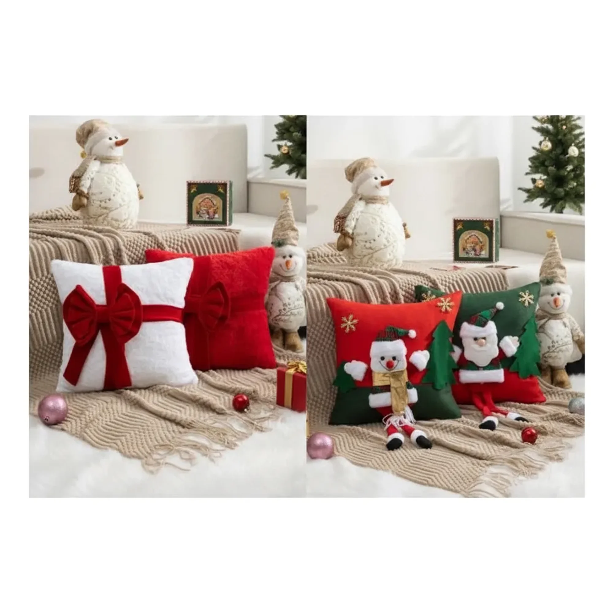 Casadeliacl - Funda Cojín Cuadrada Genérica 45x45 Cm Navidad 3d - Rojo - 3d