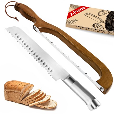 Cuchillo Para Pan Selucky, Cortador De Pan De Masa Madre, 2 Unidades, Acero Alemán