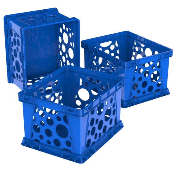 File Crate Storex Premium Letter Legal Document Blue, paquete de 3