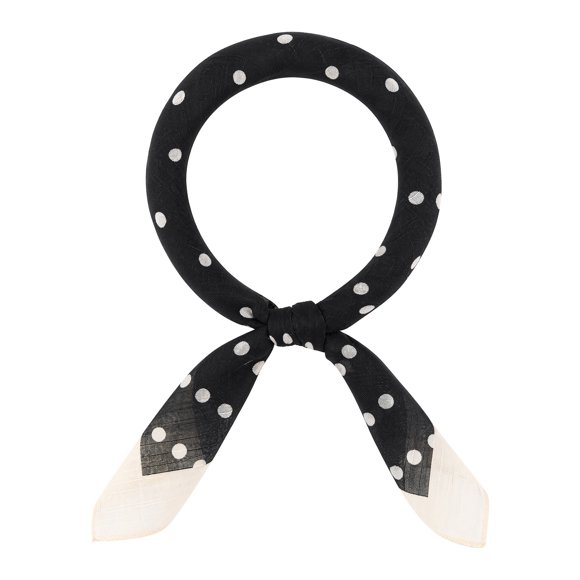 INSPIRE CHIC Bufanda de Mujer con Estampados de Arreglo Circular, Pastoral 22.8" Cuadrado Ligero Pañuelo para el Cuello, Envoltura para la Cabeza, Bandanas 22.8x22.8"(LxW) Negro