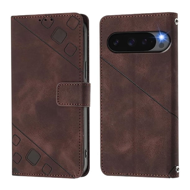 Funda Cartera para Google Pixel 10 Pro 5G con Soporte y Ranuras, Resistente a Golpes y Rayones Marrón