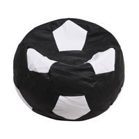 Máxima Design - Pouf Pera Futbol Negro Blanco Eco Cuero 80X80X80 Cm