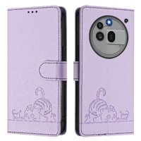 Funda Tipo Cartera Foxdock Para Nothing Phone 3A Pro 5G Con Soporte, Ranuras, Rfid, Diseño De Gato