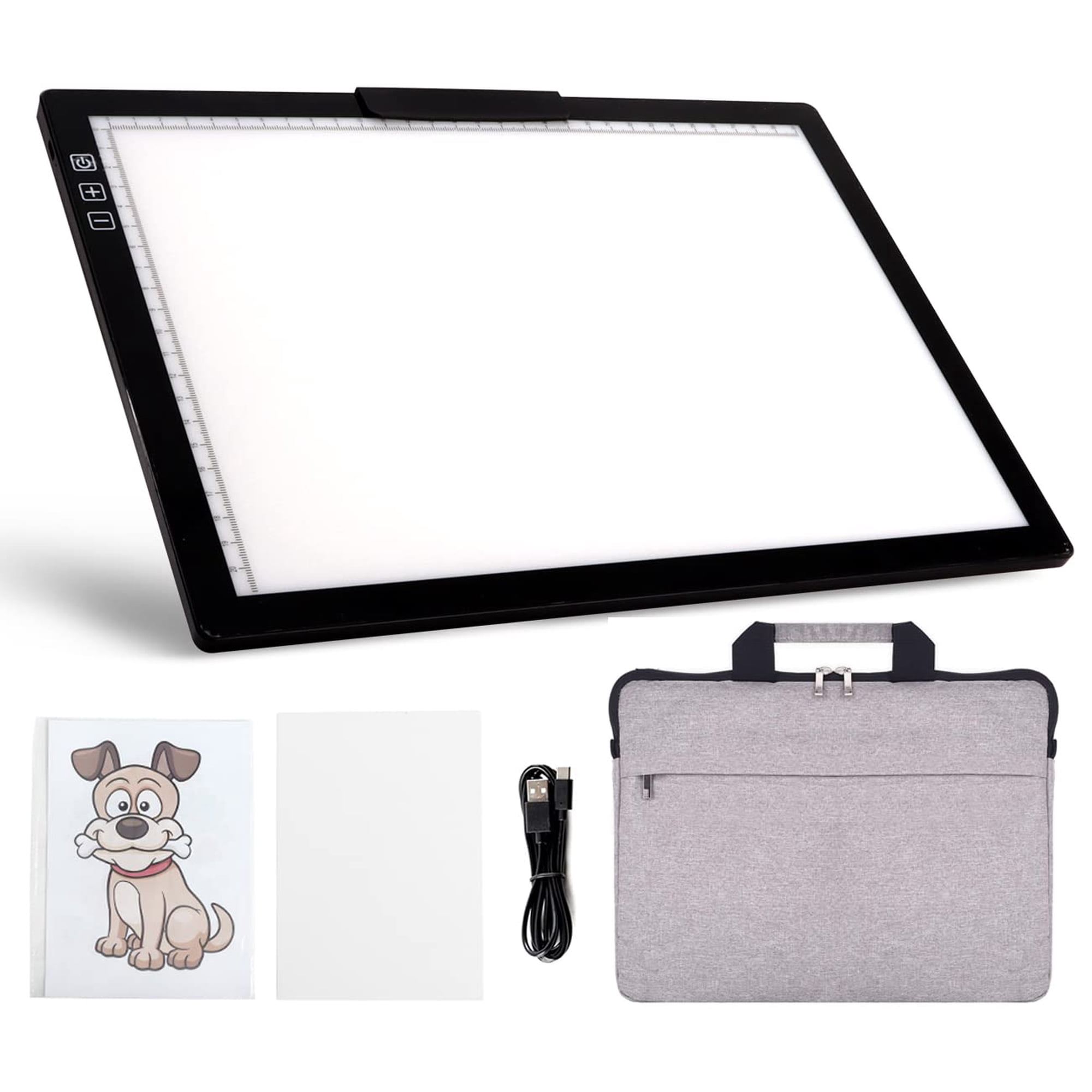 Yingwond - Almohadilla De Luz Led Recargable A4 Con Funda Acolchada Y Soporte