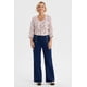 thumbnail image 4 of Jeans Mujer Flare Botones Delantero Azul Oscuro, 4 of 4