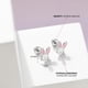 thumbnail image 3 of Pendientes de conejito de esmalte rosa y blanco para niñas y preadolescentes, 3 of 4