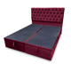 thumbnail image 2 of Cama Baúl 2 Plazas Felpa Burdeo 150x190 Base Dividida con Respaldo Tapizado, 2 of 2