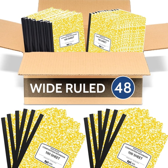 Cuaderno EPI paquete de 48, rayado ancho, 24 x 19 cm, 200 páginas
