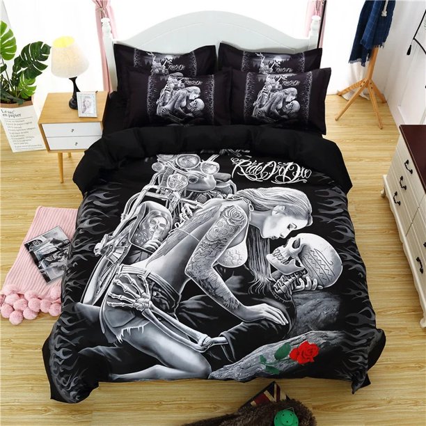 Sexy Beauty Skeleton Girl Bedding Set Duvet Cover Polyester Comforter Cover Luxury Fashion