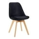 thumbnail image 1 of Silla De Comedor Tulip Tapizado Terciopelo O Felpa Con Base Madera - Negro, 1 of 3