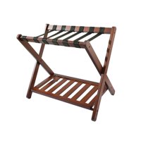 Magideal - Portaequipajes Plegable De Bambú Para Habitación De Invitados, Estante De Almacenamiento Portátil Multiusos En Forma De X Para Dormitorio, Hotel, Marrón