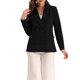 thumbnail image 4 of INSPIRE CHIC Chaqueta Vintage de Cuadros para Mujer, Doble Botonadura, Solapa con Muesca, Hombros Acolchados XS Negro-Sólido, 4 of 6