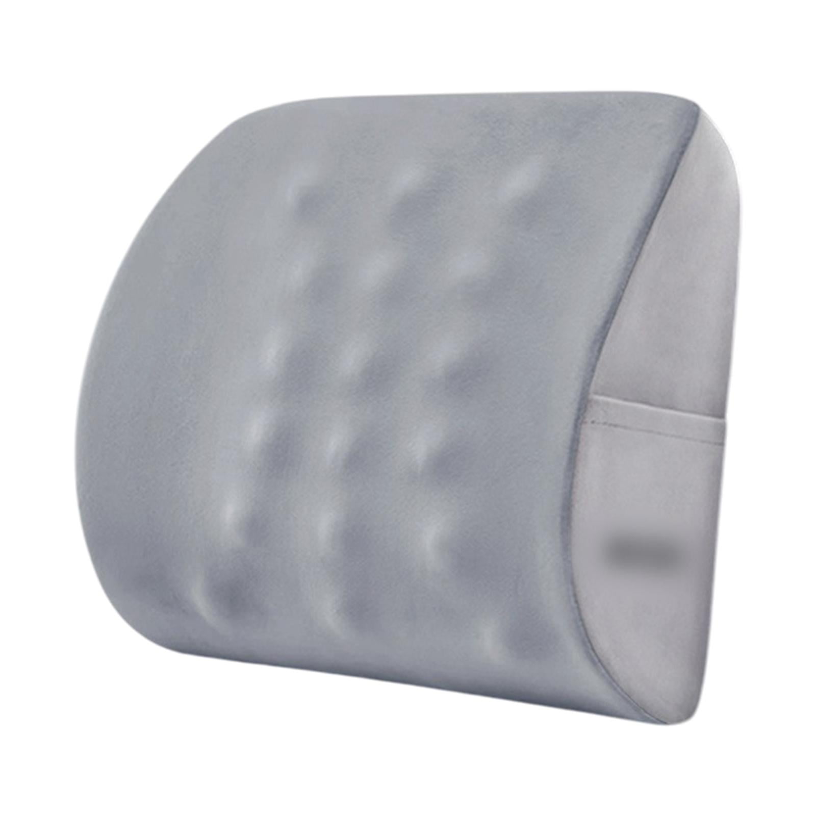 Magideal - Cojín Para Asiento De Coche, Silla De Oficina, Cojín Ergonómico Suave Para La Espalda, Almohada De Apoyo Lumbar Para Coche, Avión, Silla De Oficina, A Gris