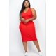 thumbnail image 1 of Vestido Midi Ajustado sin Mangas de Canalé de Talla Grande, 1 of 2