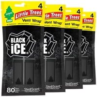 Ambientador Para Coche Little Trees Black Ice En Forma De Tapa Para Ventilación, 16 Unidades