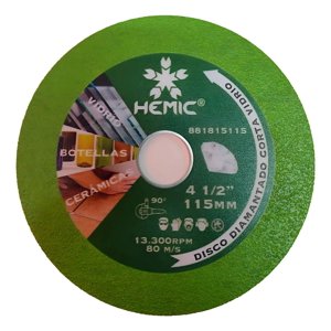 Metalfer - Disco Diamantado Para Cortar Vidrio 115Mm Hemic Color Verde
