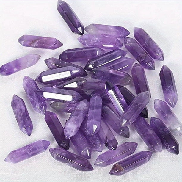 10pcs Therapeutic Crystal Set Natural Amethyst Gem Bulk Hexagonal Point Energy Balance Chakra Meditation Therapy Gift