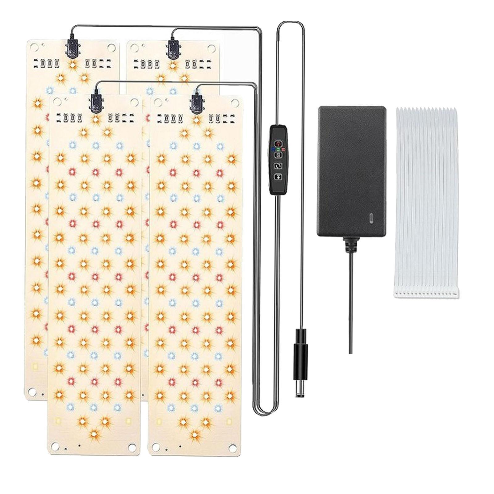 Magideal - Lámpara Led De Cultivo De Espectro Completo Regulable, 20 W, 3/9/12 H, 3 Modos De Iluminación, 5000 K, Para Plantas De Interior E Invernadero. Luz De 4 Paneles.