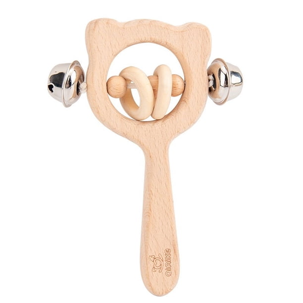 Wooden Toddler Educational Mons Early Education Toys Baby Can Gnaw Wooden Hand Rattle Soothing Grip Toy Rattle