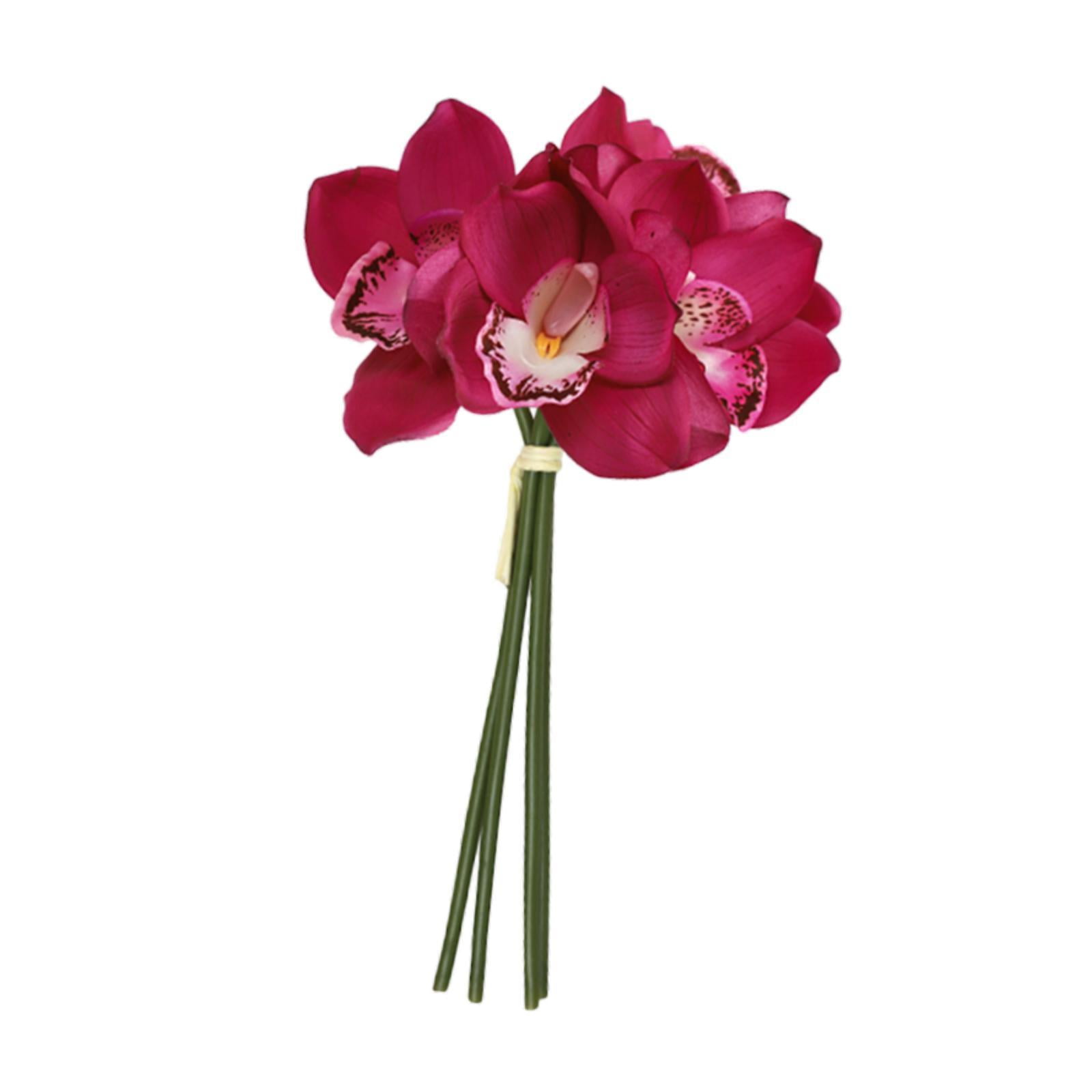 Bothyi - Orquídea Realista Hidratante, Regalo, Orquídea Cymbidium Artificial Para Vacaciones, Color Morado