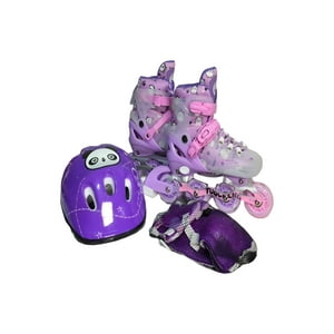 Genérico - Patin Lineal Con Luces Y Kit Talla S 31 34 Lila2