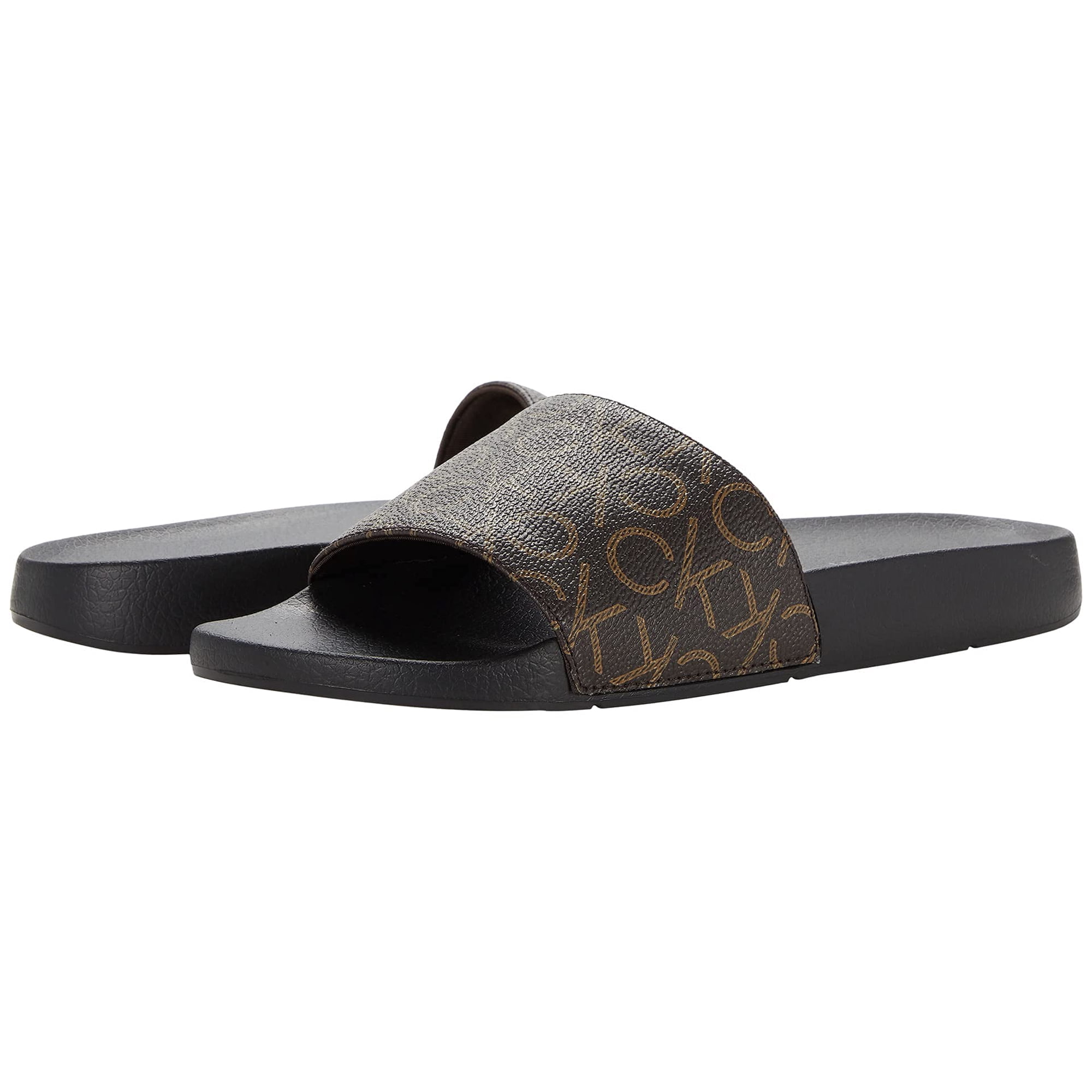 Sandalia Calvin Klein Athens Slide Para Mujer, Color Marrón, Talla 11