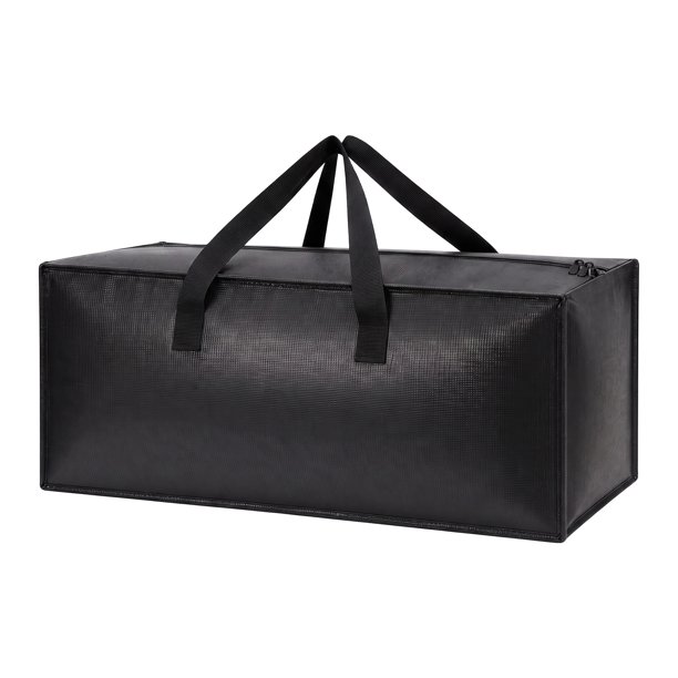 REGALWOVEN 1 Paquete de Almacenamiento de Ropa, Bolsas de Almacenamiento, Bolsas para Mover para Organizar Mantas, Ropa, Organizadores de Armario y Almacenamiento con Asas Negro 29*13*14.5in