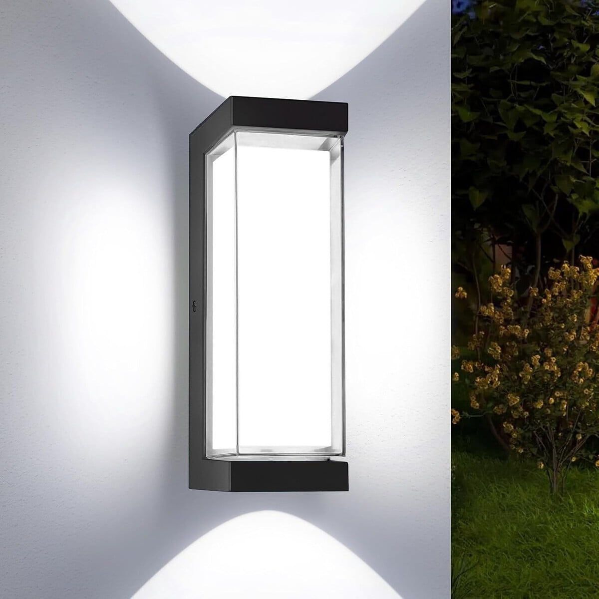 Aplique Exterior Led Dugwry 24w Ip65 Negro 6000k Impermeable