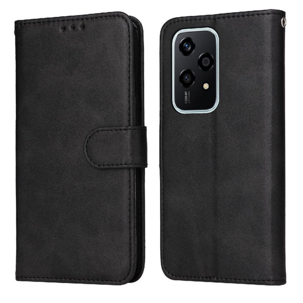 Funda Billetera para Honor 200 Lite 5G con Porta Tarjetas y Soporte Ajustable Negro