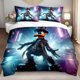 thumbnail image 1 of 3pcs Bedding set Warner'S Punk Duck Cyber City Neon Lights Print Bedding Set | Gothic Cartoon Duvet Cover Valentine'S Day Bedroom Decor Gift For Couples, 1 of 1