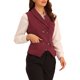 thumbnail image 4 of INSPIRE CHIC Chaleco de Traje para Mujer Doble Botonadura Negocios Solapa Elegante Chaleco de Cintura L Burdeos, 4 of 6