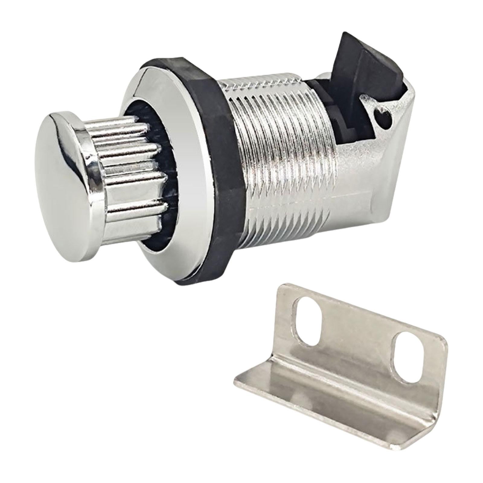 Magideal - Cerradura De Botón Sin Llave Para Rv, Accesorio Genérico De Nailon Para Muebles, Puertas De Armarios, Orificio De Apertura De 32 Mm, Manija De Botón R Plateado