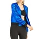 thumbnail image 5 of INSPIRE CHIC Chaqueta Bomber Casual de Halloween para Mujer con Cuello Alto Metálico y Cremallera, Largo Recortado, Talla M, Azul, 5 of 7