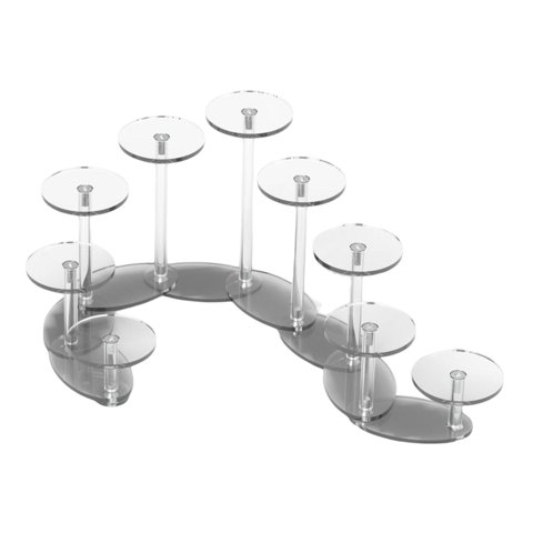 Magideal - Soporte De Exhibición De Acrílico Para Cupcakes, Soporte De Exhibición De Múltiples Capas, Herramienta Decorativa De Escaparate Redondo Para Cumpleaño Transparente
