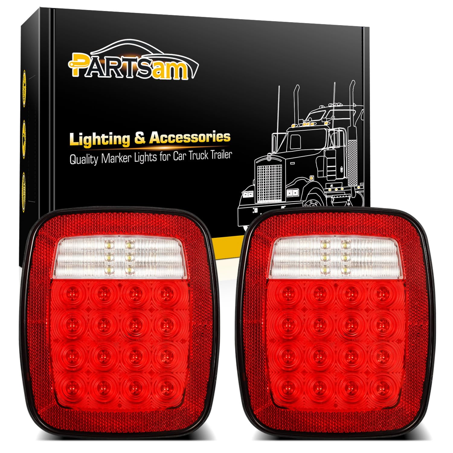 Luces De Freno Trasero Partsam Universal 38 Led 12 V