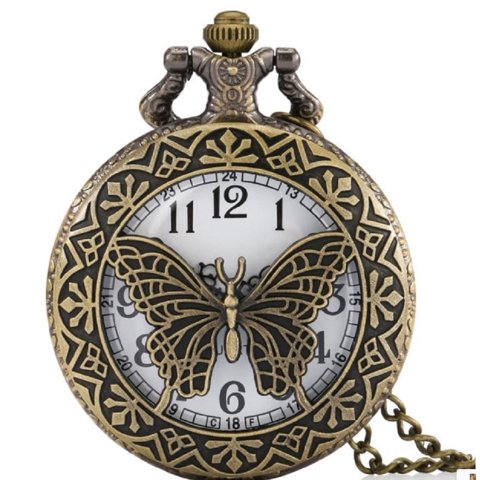 Invencible.Cl - Reloj Bolsillo Butterfly Con Cadena Al41