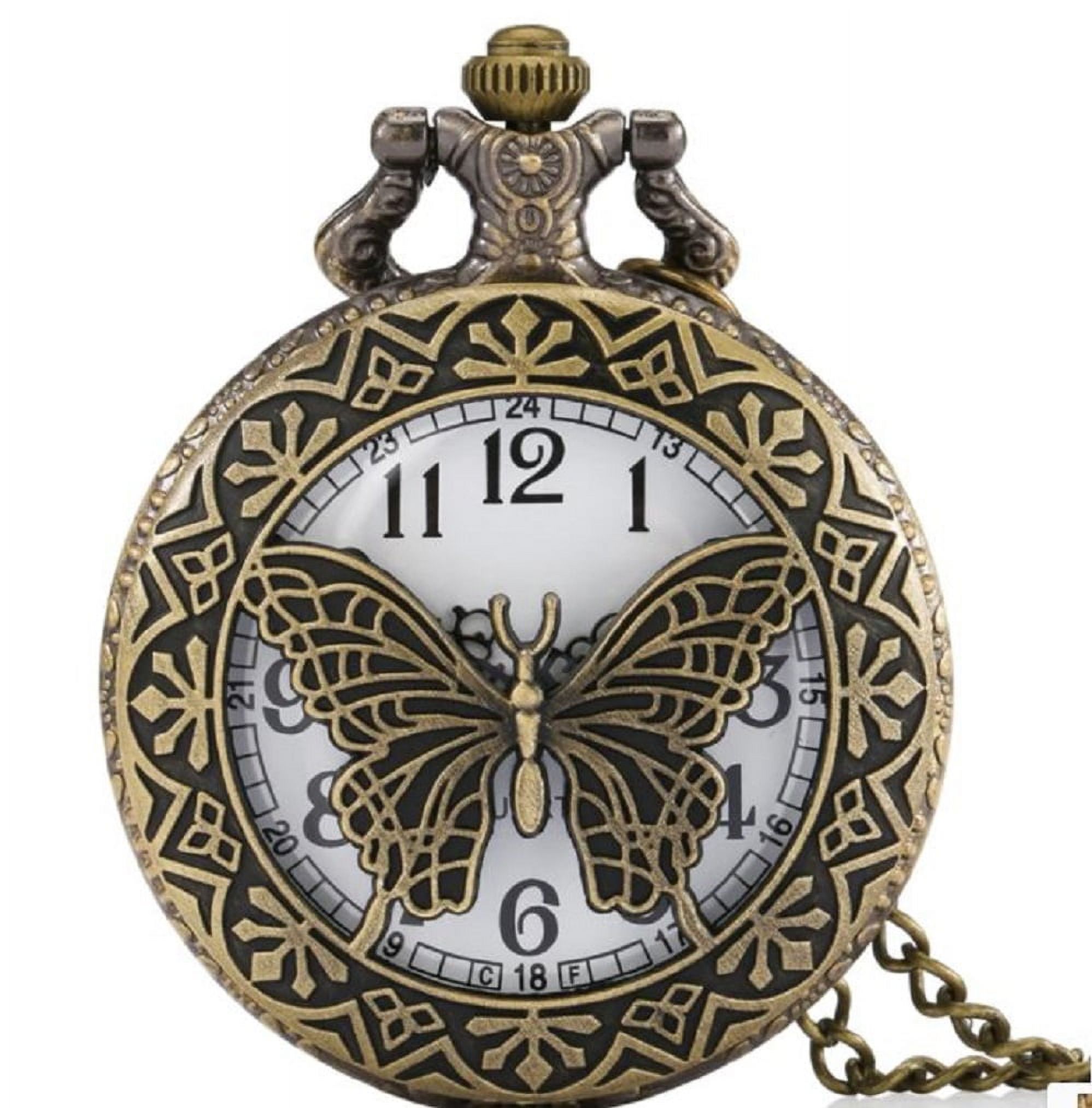 Invencible.Cl - Reloj Bolsillo Butterfly Con Cadena Al41