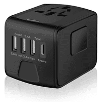 Telotenemos - Enchufe Adaptador De Viaje Universal Todo En Uno 3Usb+Type C