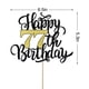 thumbnail image 2 of Decoración para tartas Leetaivie Happy 77th Birthday con purpurina negra y dorada, 2 of 6