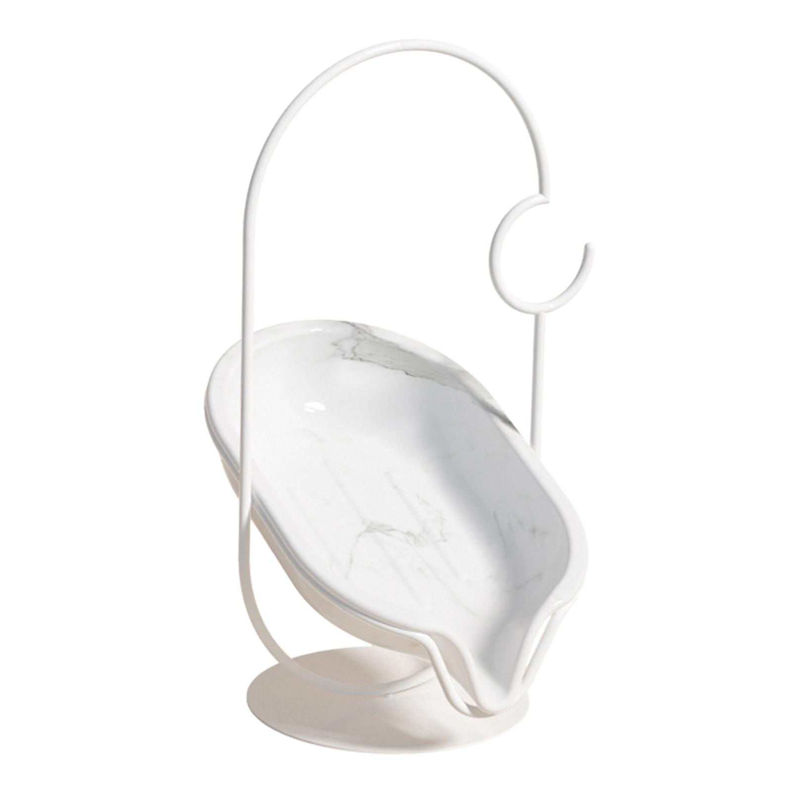 Bothyi - Caja De Jabón Contenedor De Moda Estante De Esponja Para Suministros Encimera Baños Blanco