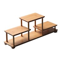 Magideal - Estante De Madera Vintage Estantes De Exhibición Estantes De Exhibición Riser Spice Rack Estantes De Almacenamiento Soporte De Cupcakes Y Bandeja De C