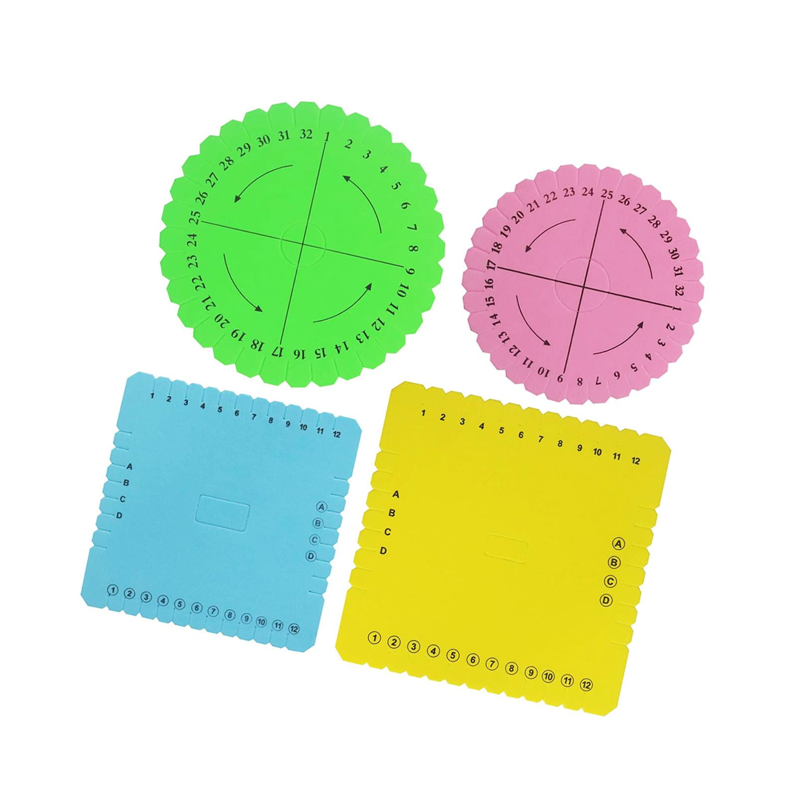 Bothyi - Disco De Cordón De Cuentas Kumihimo De Espuma, Redondo Y Cuadrado, 4 Uds., Para Cuentas De Alambre De Hilo Fino