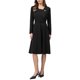 thumbnail image 2 of INSPIRE CHIC Vestido de Trabajo de Línea A para Mujer con Cuello en V de Manga Larga Elegante Ajustado y Acampanado con Cinturón 2XL Negro, 2 of 5
