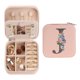thumbnail image 1 of Caja de accesorios de viaje REGALWOVEN con espejo, mini organizador de accesorios portátil de cuero PU, estante de almacenamiento rosa J, 1 of 7