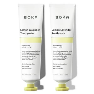 Pasta De Dientes Boka Nano Hydroxyapatite Travel, Tamaño 40 Ml, Paquete De 2