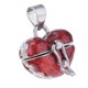 thumbnail image 1 of medallón amor corazón esmalte cremación recuerdo urna colgante ceniza sostenedor rojo, 1 of 5